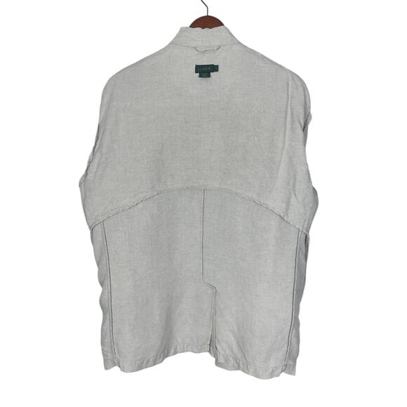 VTG J.Crew Linen Button Front Blazer Unstructured Beige Men's Sz Large Classic - Picture 6 of 11